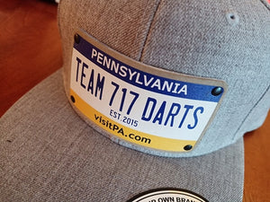 NEW! Team 717 PA License Plate Hat (One Size - Flatbrim/Snapback/Grey)